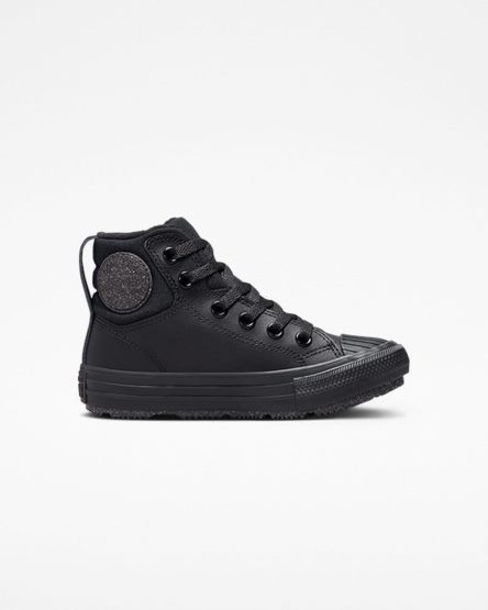 Girls' Converse Chuck Taylor All Star Berkshire Boot Leather High Top Shoes Black / Grey | AU 8C513M